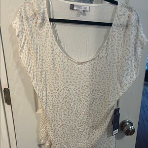 Jennifer Lopez Cream and Gold Blouse